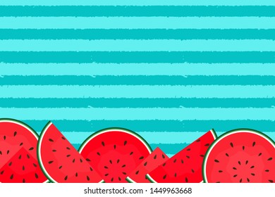 Abstract Summer Background with Watermelon. Vector Illustration. EPS10