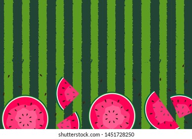 Abstract Summer Background with Watermelon. Vector Illustration. EPS10