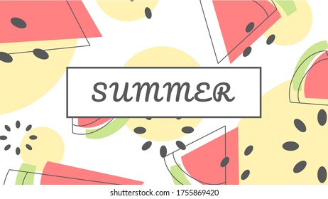 Abstract summer background with watermelons. Vector background.