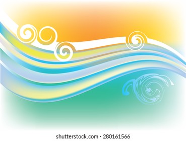Abstract summer background in yellow and turquoise colors