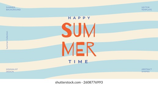 Abstract summer banner, poster, cover, card. Vector design template for sale, discount, branding, social media ads, promo, festivals, holiday greetings.