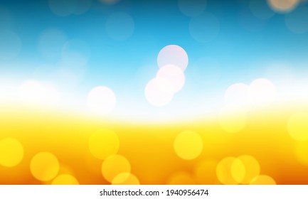 Abstract summer beach background with bokeh, vector art illustration.