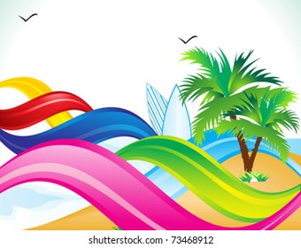 abstract summer beach background vector illustration - Shutterstock ID 73468912