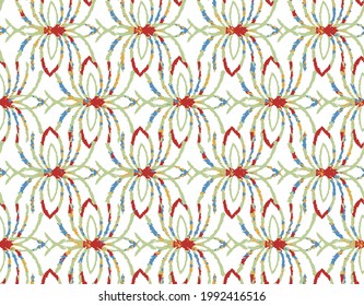 Abstract summer brush strock organic shape seamless pattern vector ink strock composition,The endless texture.Vector spider shape modern ornaments on white background. 