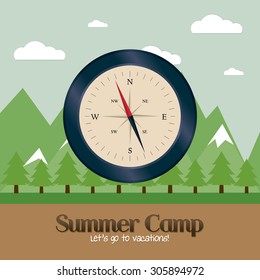 Abstract summer camp background with some special objects