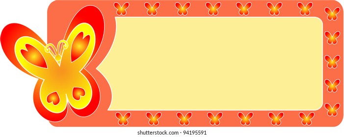 Abstract summer card with butterflies. Vector illustration.