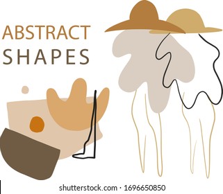 Abstract summer clipart set. Trendy color shapes. 