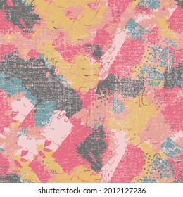 Abstract summer colored psychedelic grunge background with texture of chaotically blurred spots and paint strokes, Painted concrete wall. Abstract background. Handmade painting .
