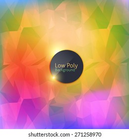 Abstract Summer Colors Geometric Shapes Design. Blurred and Low Poly Style Background Template