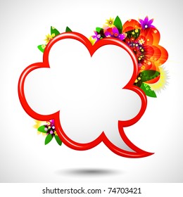 abstract summer composition with speech bubble