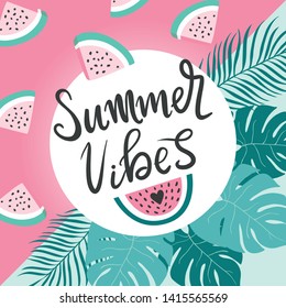 Abstract summer design card good for prints,flyers,banners,invitations,special offer and more. Hand drawn modern lettering Summer vibes and clipart about summer
