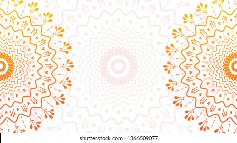 Abstract summer flower mandala background. Colorful vector template for design, print, textile, fashion