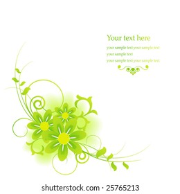 Abstract summer flowers and herbs composition. Vector illustration. All elements are individual objects arranged on clearly labeled layers. No flattened transparencies.