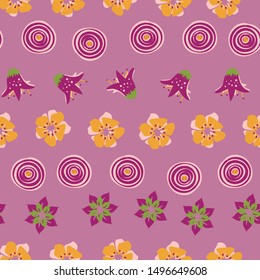 Abstract summer flowers on a pink background. Perfect for scrap booking ,textile and home decor projects. 
