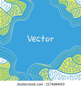 Abstract summer frame with copy space for text. Abstract image of the sea and the beach. Vector.