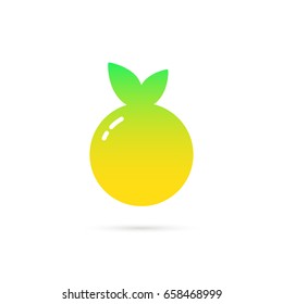 abstract summer fruite logo with gradient. concept of creative symbol template of eco product for eating. simple flat trend modern graphic design illustration with shadow isolated on white background