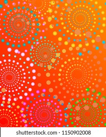 Abstract summer fun brochure & flyer cover template, background design with dotted swirl lines.