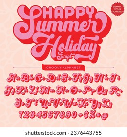 Abstract Summer Holiday Script Retro Font template