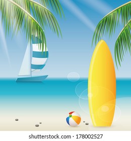 abstract summer holiday vacations background with special objects