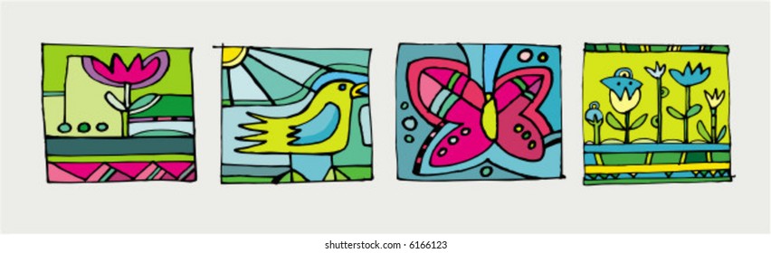 Abstract summer icons. 
To see more icons, please visit my gallery