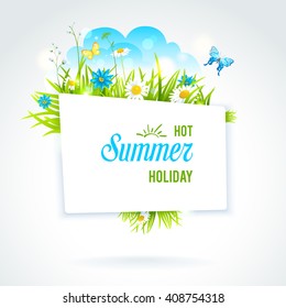 Abstract summer isolated banner. Nature template for design banner,ticket, leaflet, card, poster and so on.