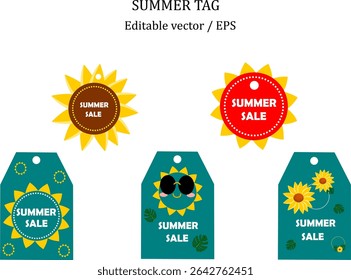 Abstract Summer Label Design with Energetic Sun Motif | Vector Art
