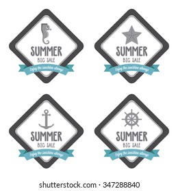 Abstract summer label on a white background