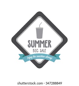 Abstract summer label on a white background