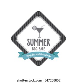 Abstract summer label on a white background