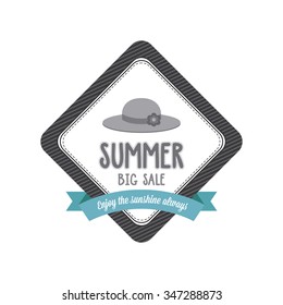 Abstract summer label on a white background