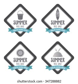 Abstract summer label on a white background