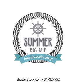 Abstract summer label on a white background