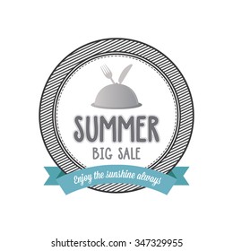 Abstract summer label on a white background