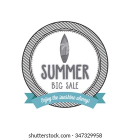 Abstract summer label on a white background