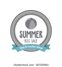 Abstract summer label on a white background