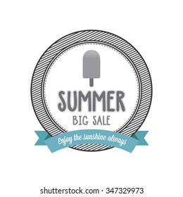 Abstract summer label on a white background