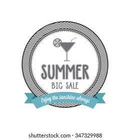 Abstract summer label on a white background