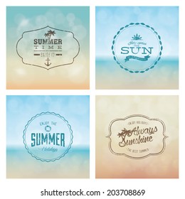 abstract summer labels on a special background