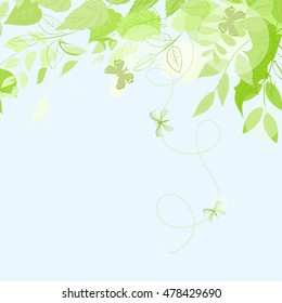 Abstract summer leaf background. Banner.