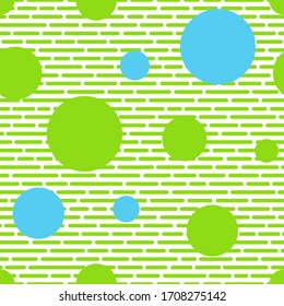 Abstract summer minimalistic background. Seamless pattern.
Print modern stylish texture. Green and blue circles.