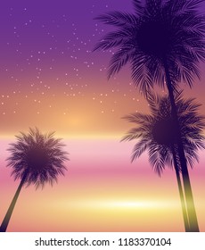 Abstract Summer Natural Palm Background Vector Illustration EPS10