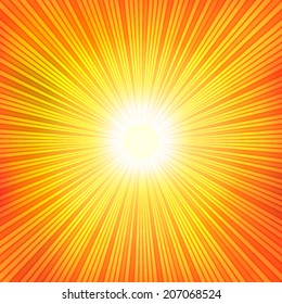 abstract summer orange light ray pattern background (vector)