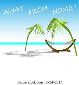 Abstract summer palm beach