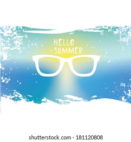 abstract summer paradise beach background . vector hello summer illustration. summer holiday.