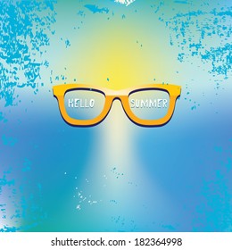 abstract summer paradise beach background . vector hello summer illustration. summer holiday.