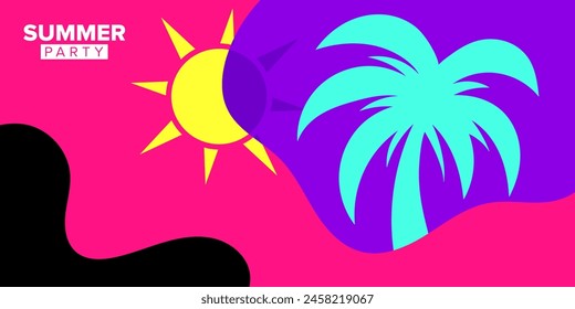 Plantilla de diseño de fondo abstracto de fiesta de verano