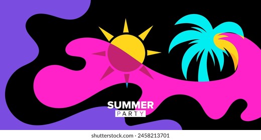 abstract summer party background template design