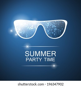 Abstract Summer Party Card, Cover or Flyer Template - Vector Design Concept