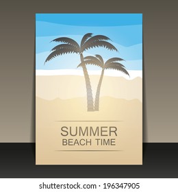 Abstract Summer Party Card, Cover or Flyer Template - Vector Design Concept
