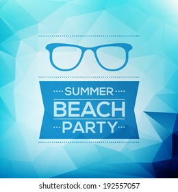 Abstract Summer Party Card Template - Vector Design Concept